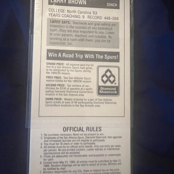 1989 San Antonia Team Win a Road Trip w/ the Spurs PROMO TIX David Robinson - Picture 2 of 2